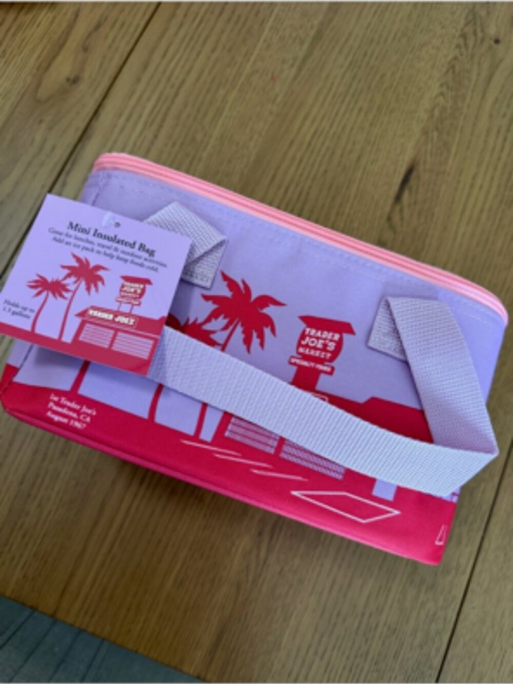 Viral Trader Joe's Pink & Lavender Mini Insulated Bag